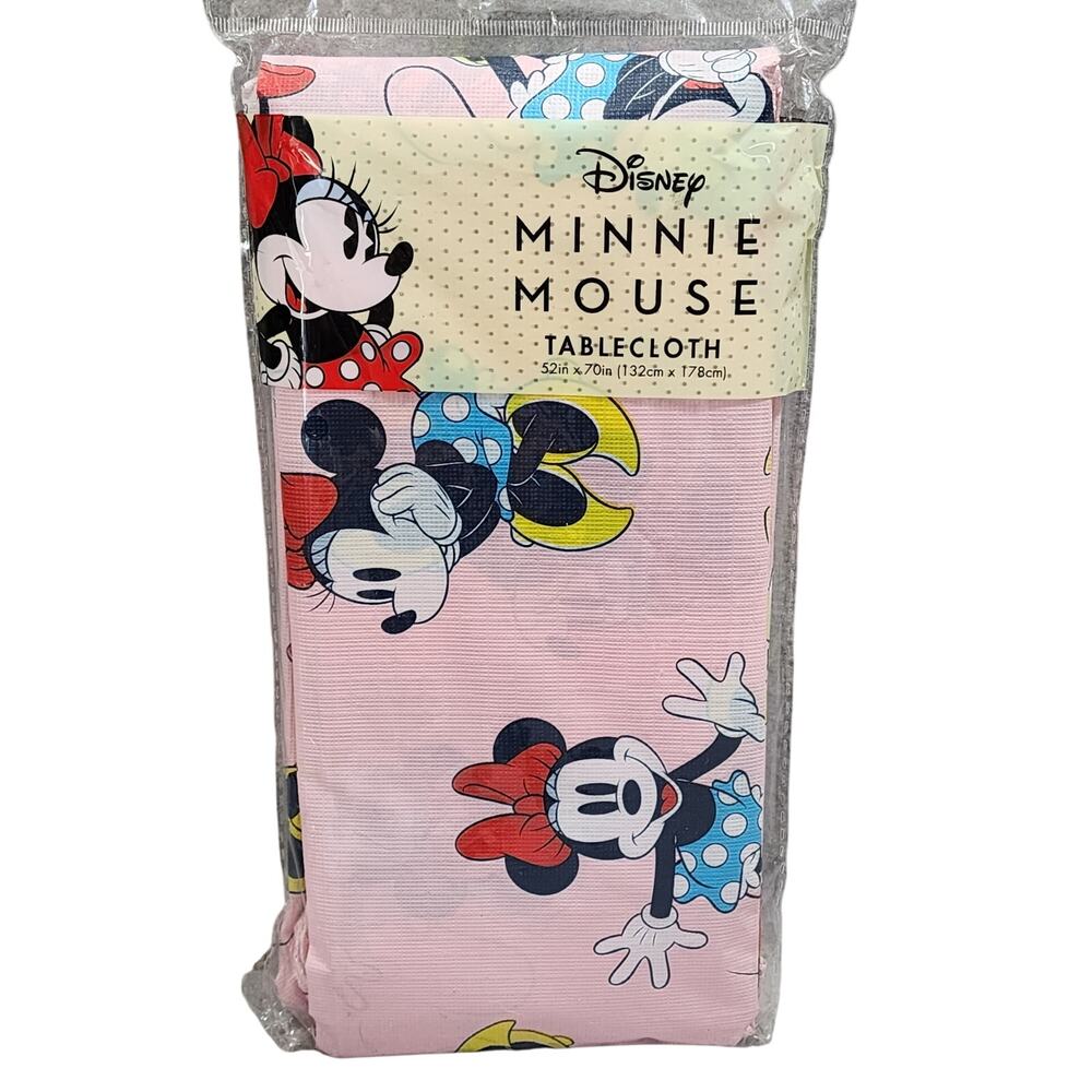 MINNIE MOUSE Classic Tablecloth Pink 52inx70in Best Brands Disney NIP Sealed
